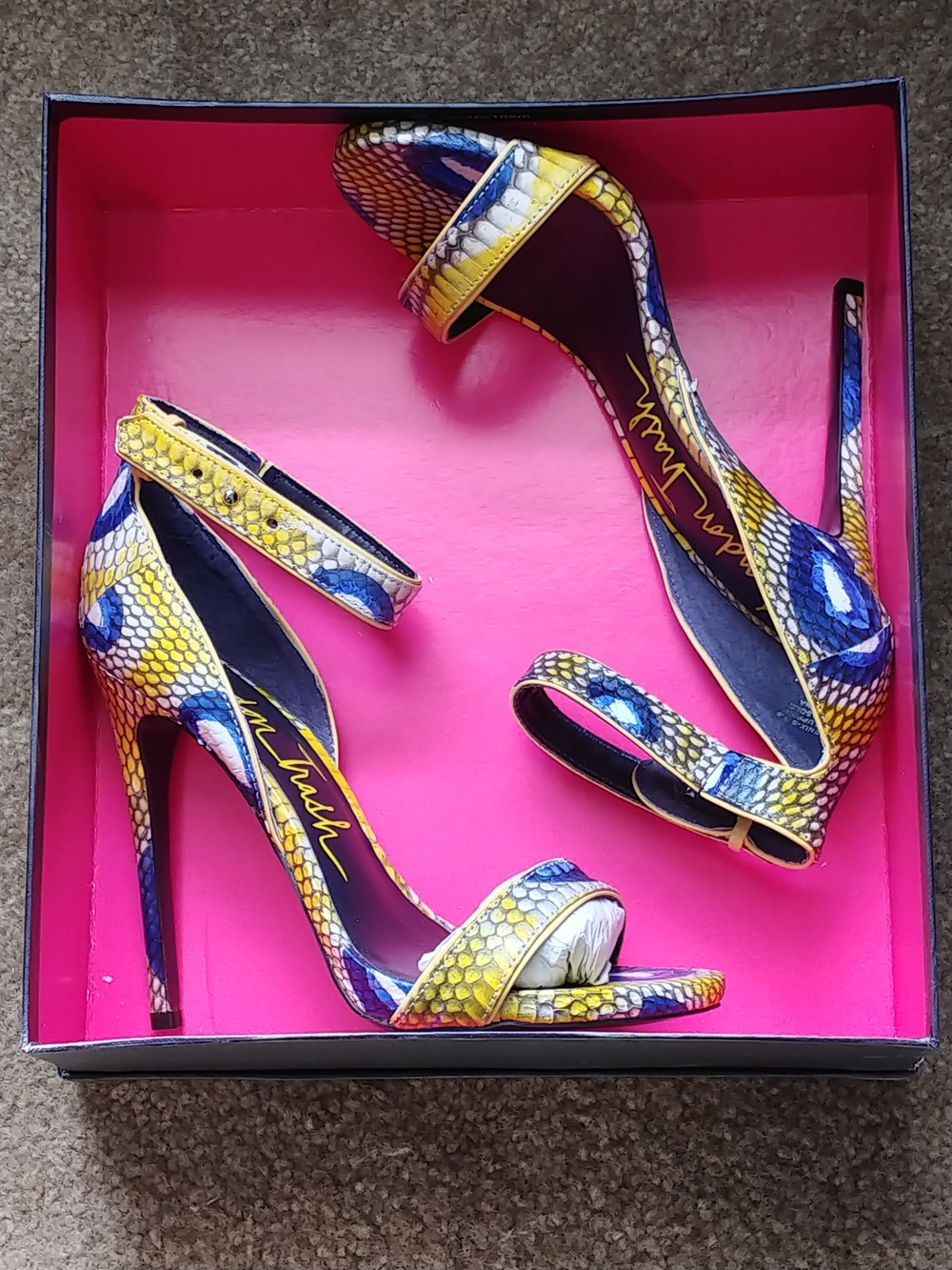 Sam Edelman Yellow & Blue Animal Print Heels